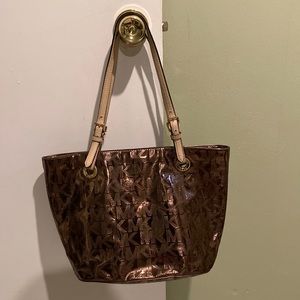 Michael kors metallic tote